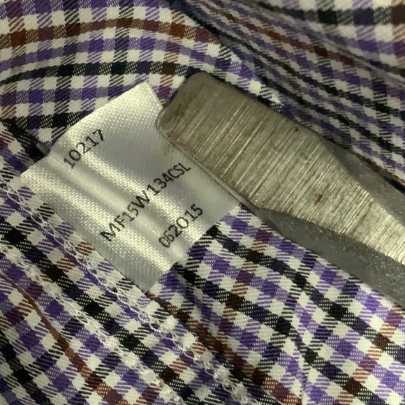 Peter Millar plaid cotton dress shirt size M - Picture 6 of 7
